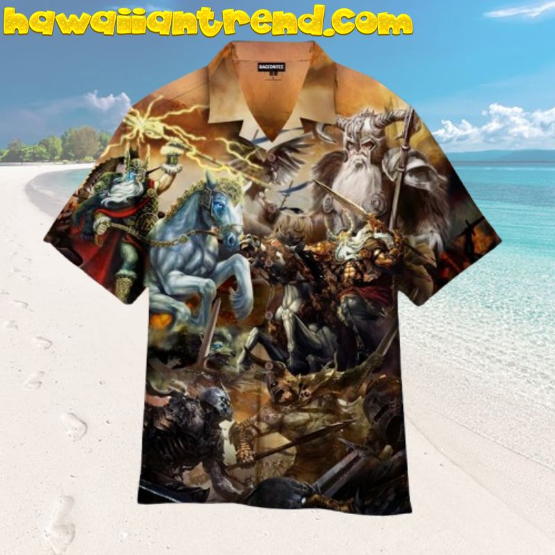 Viking Odin War off The Gods Hawaiian Shirt