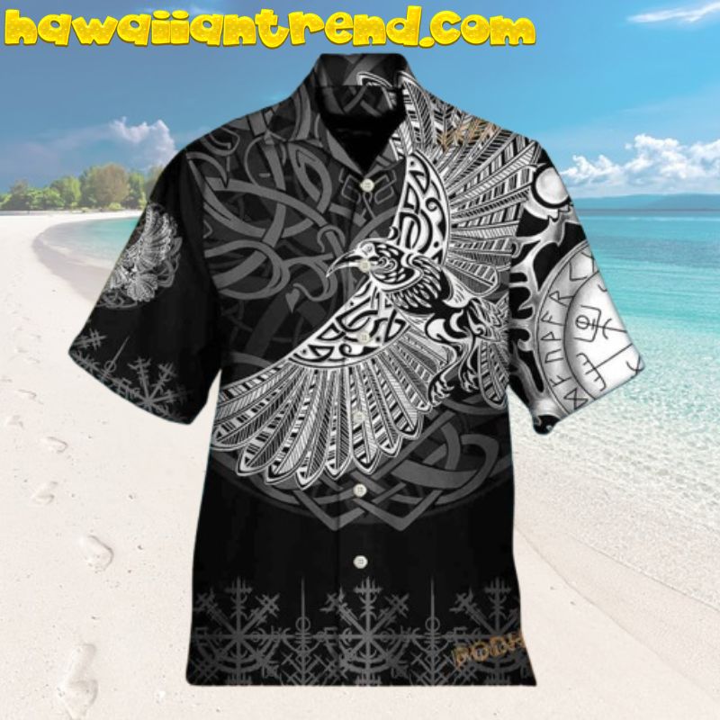 Viking Raven Valhalla Norse Snowflake Hawaiian Shirt
