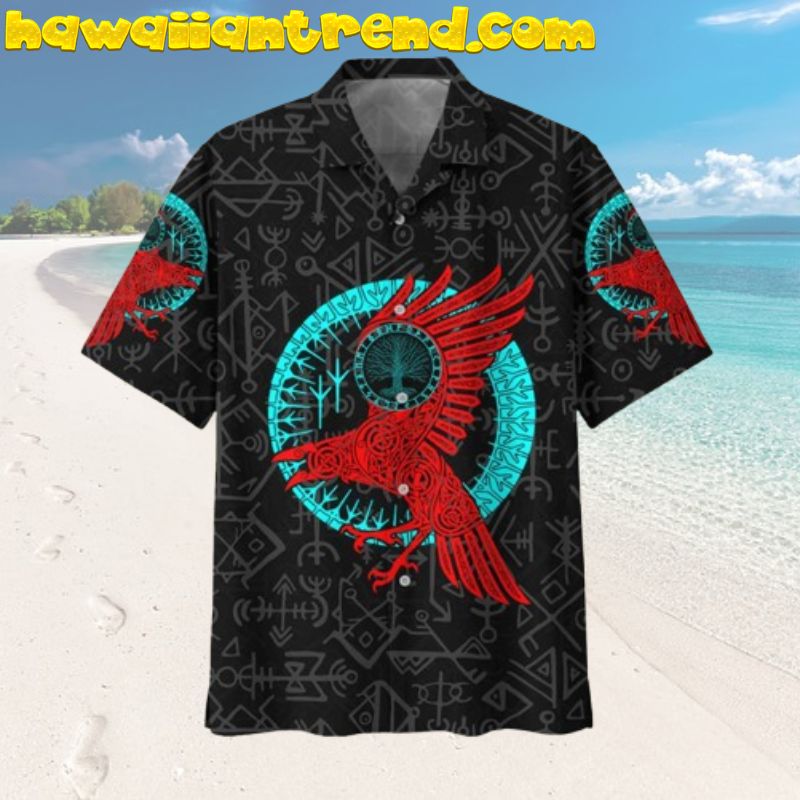 Viking The Red Raven Hawaiian Shirt