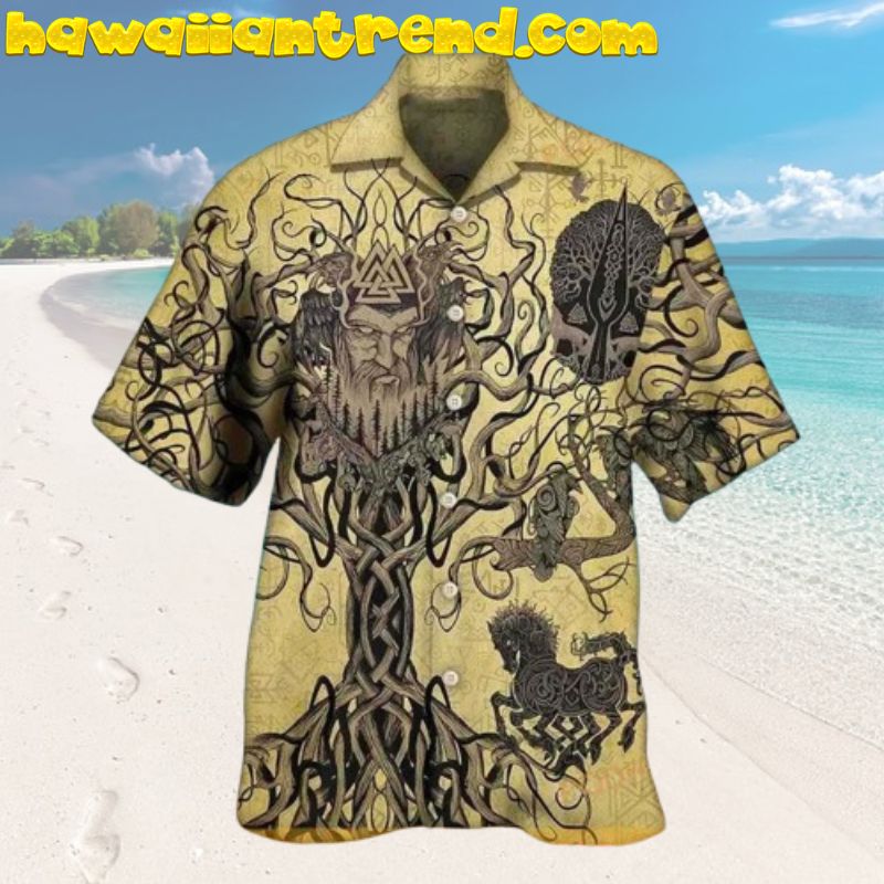 Viking Victory Odin Yggdrasil Hawaiian Shirt