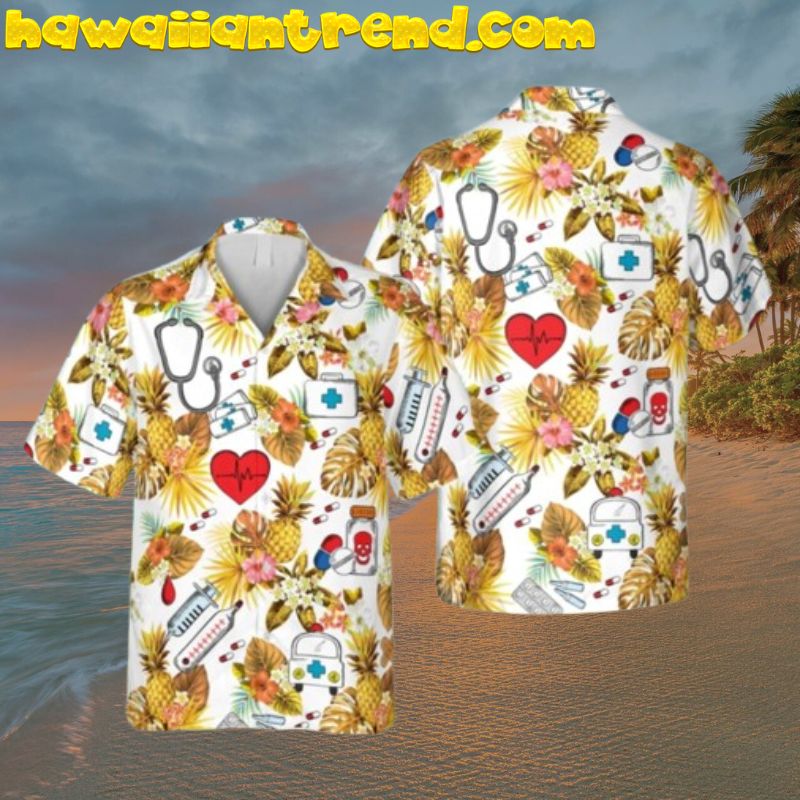 Yellow Pineapple Nurse Doctor Medicine Hawaiian Shirt