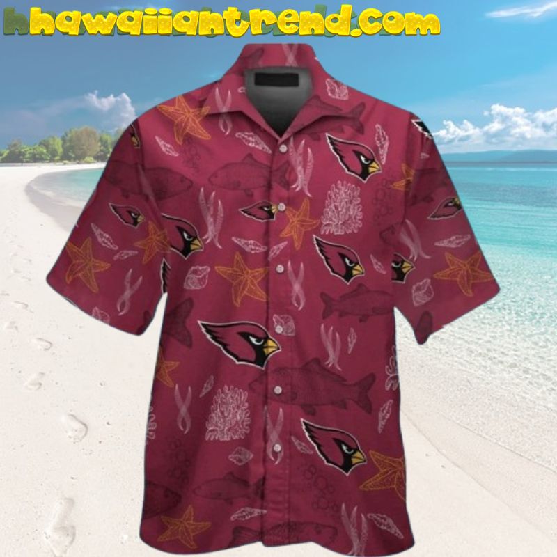 Arizona Cardinals Under Sea Animal Tropical Hawaiian Shirt And Short