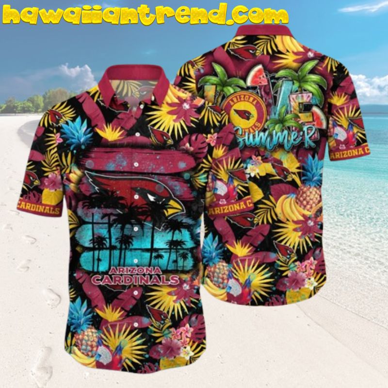 NFL Arizona Cardinals Colorful Tropical Fruit Love Summer Hawaiian Shirt