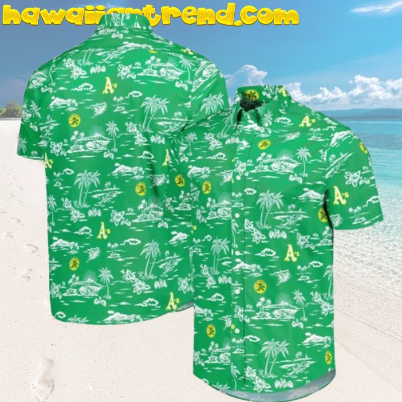 Athletics Kekai Green Tropical Vibes Coconut Island Hawaiian Shirt