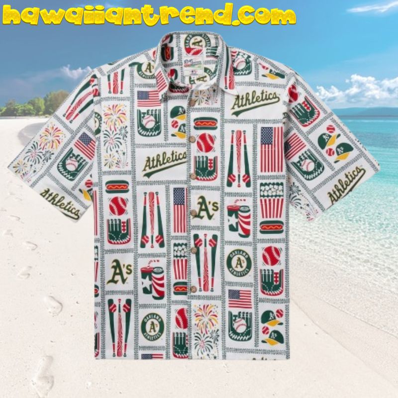 Athletics MLB Gear Iconic A’s Oakland Aloha Hawaiian Shirt