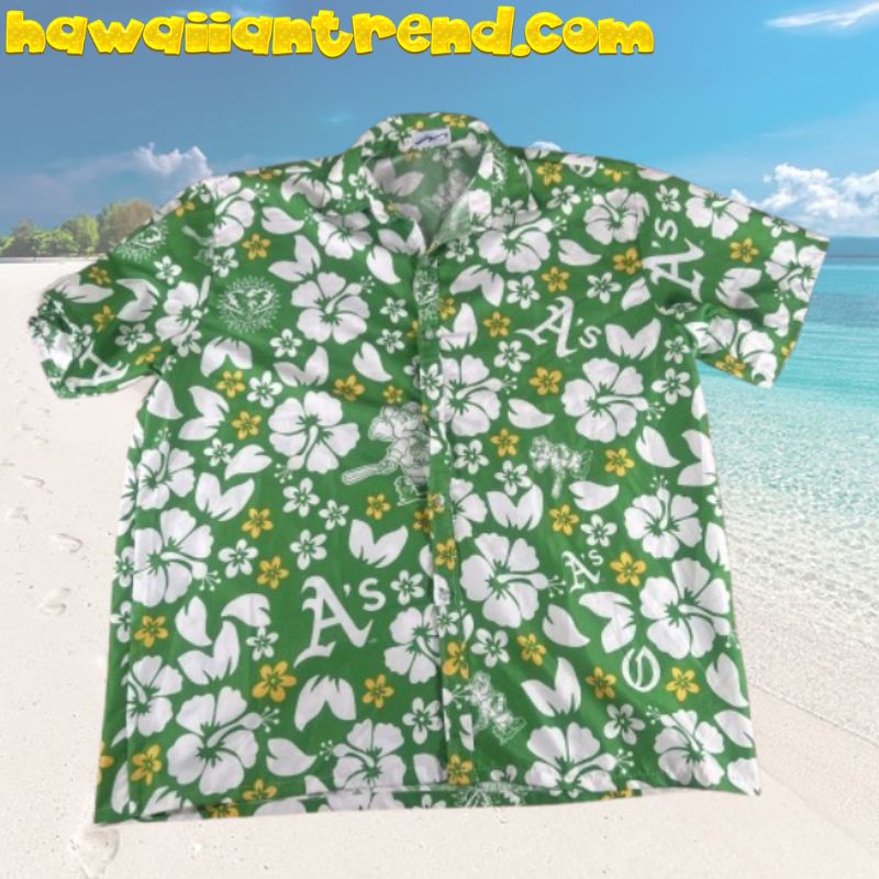 Athletics Oakland A’s Floral Tropical Aloha Hawaiian Shirt