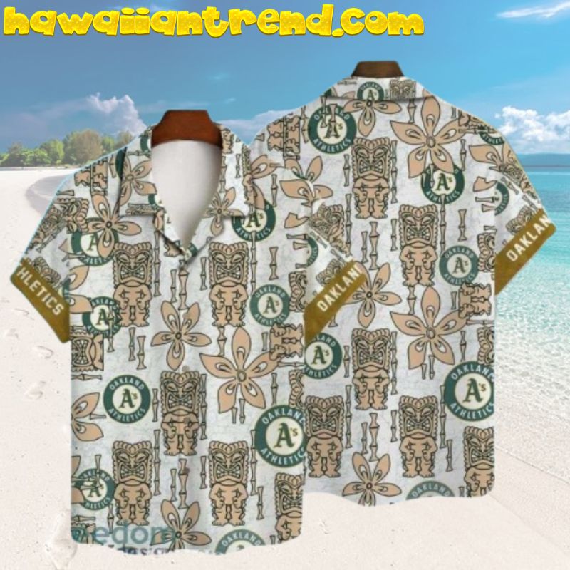 Athletics Oakland Classic Tropical Tiki And Tribal Motifs Hawaiian Shirt