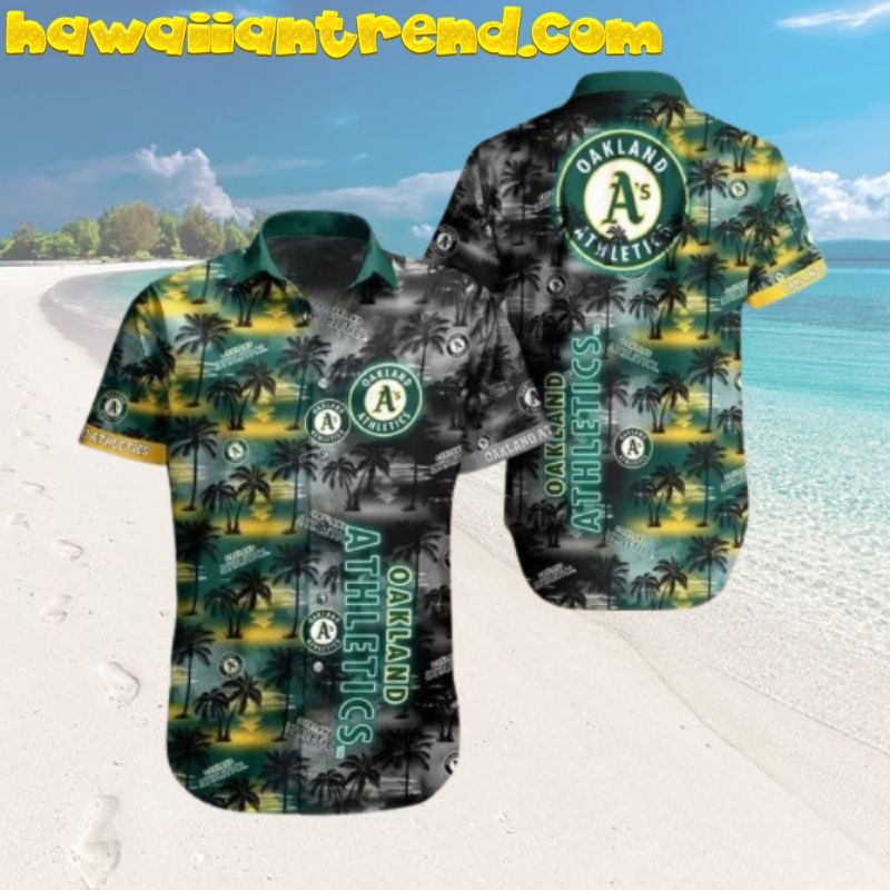 Athletics Oakland MLB Palm Island Tropical Aloha Hawaiian Shirt