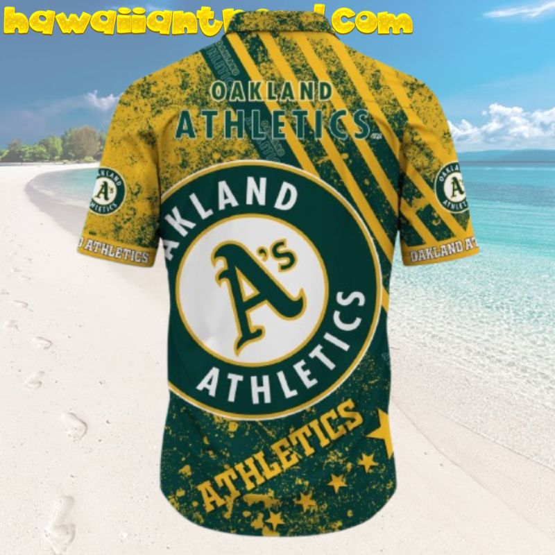 Athletics Oakland MLB Team Tropical Aloha Floral Hawaiian Shirt