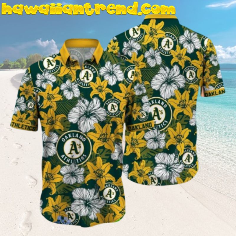 Athletics Oakland MLB Tropical Hibiscus Hawaiian Shirt For Sport Fans