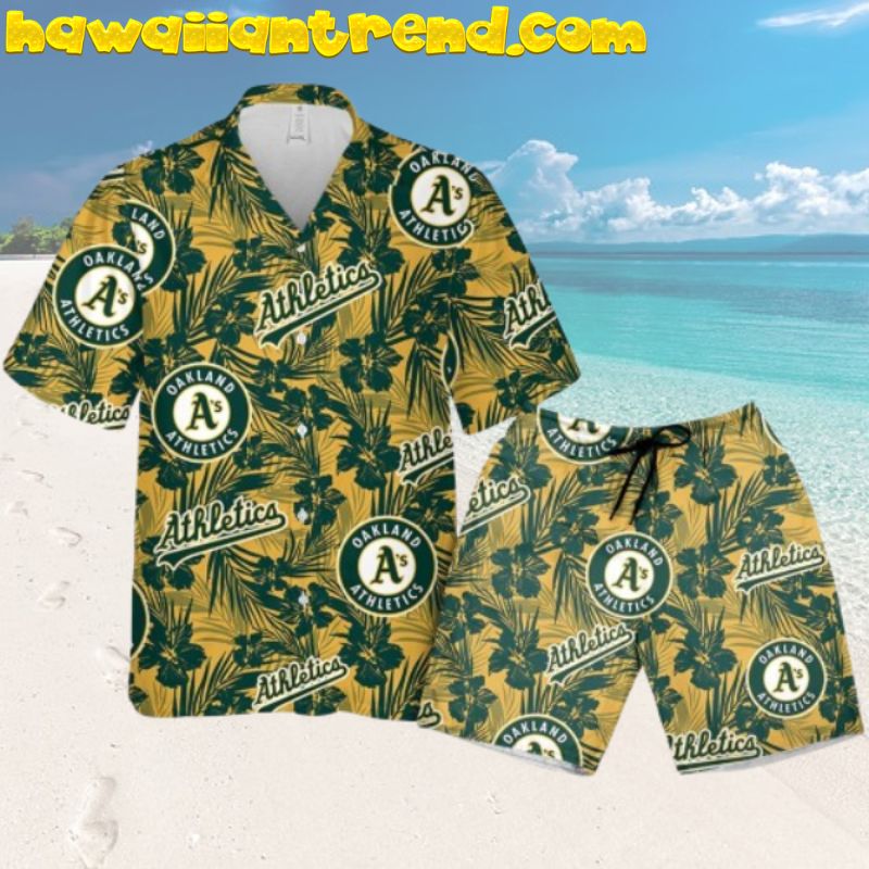 Athletics Oakland Summer Tropical Flower Aloha Hawaiian Shirt And Shorts