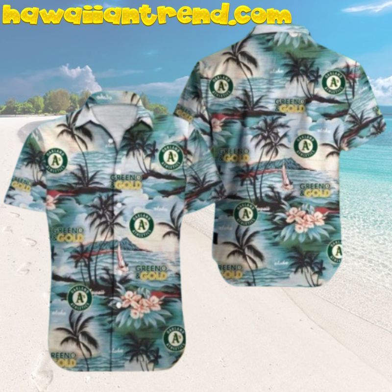 Athletics Oakland Tropical Palm Breeze Classic Beach Vibes MLB Hawaiian Shirt