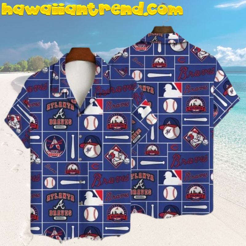 Atlanta Braves Baseball Essentials Square Icon Vintage Hawaiian Shirt