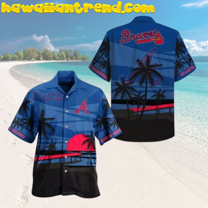 Atlanta Braves Dynamic Camo Striped Hawaiian Shirt
