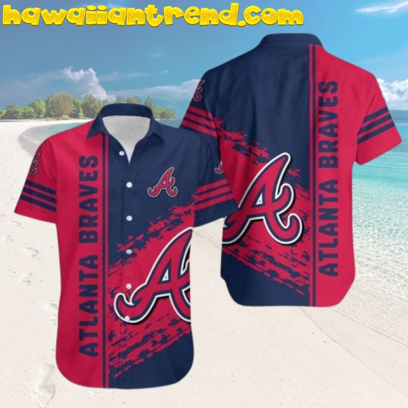 Atlanta Braves Dynamic Camo Striped Hawaiian Shirt