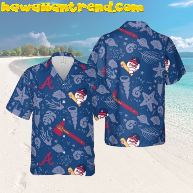 Atlanta Braves Under The Ocean Depths Blue Hawaiian Shirt