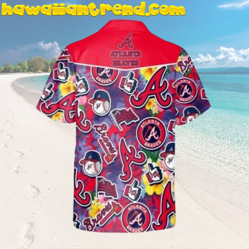 Atlanta Braves Vibrant Yellow Floral MLB Aloha Hawaiian Shirt
