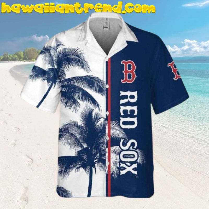 Boston Red Sox Half Design Palm Tree And Logo Modern Hawaiian Shirt