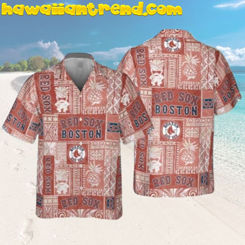 Boston Red Sox Major League Baseball Tiki Vintage Pattern 90’s Hawaiian Shirt