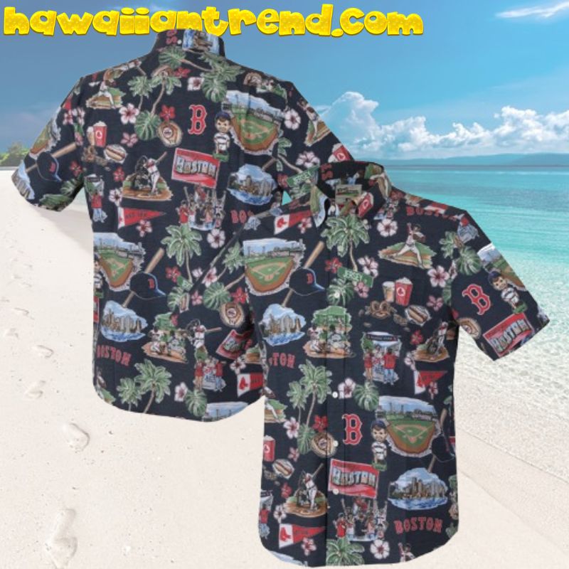 Boston Red Sox The Champion Iconic Time Monstera Aloha Hawaiian Shirt