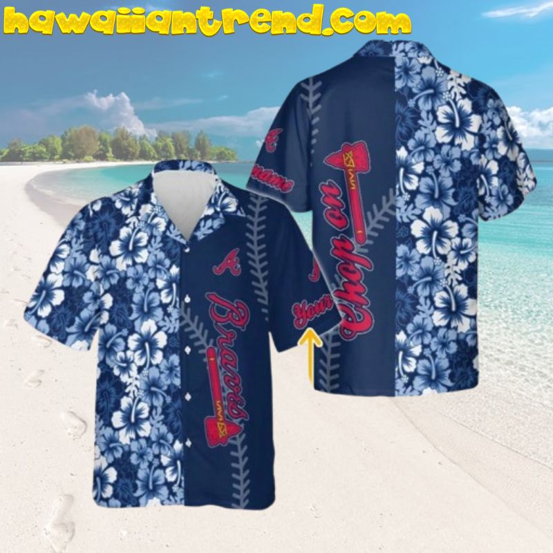 Blue Atlanta Braves Kekai Tropical Island Hawaiian Shirt