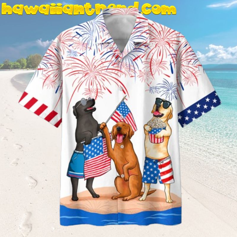 Labrador Independence Day Celebarated Patriotic Hawaiian Shirt