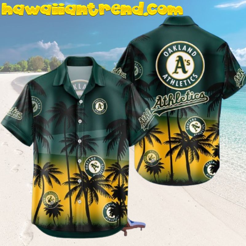 Oakland Athletics  Coconut Island Summer Sunset Hawaiian Shirt