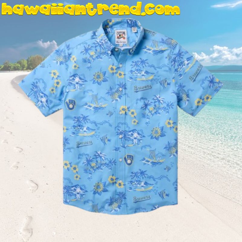 Milwaukee Brewers Palm Tree Island Summer Boat Aloha Hawaiian Shirt