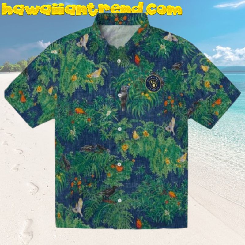 Milwaukee Brewers Paradise Jungle Birds Aloha Hawaiian Shirt