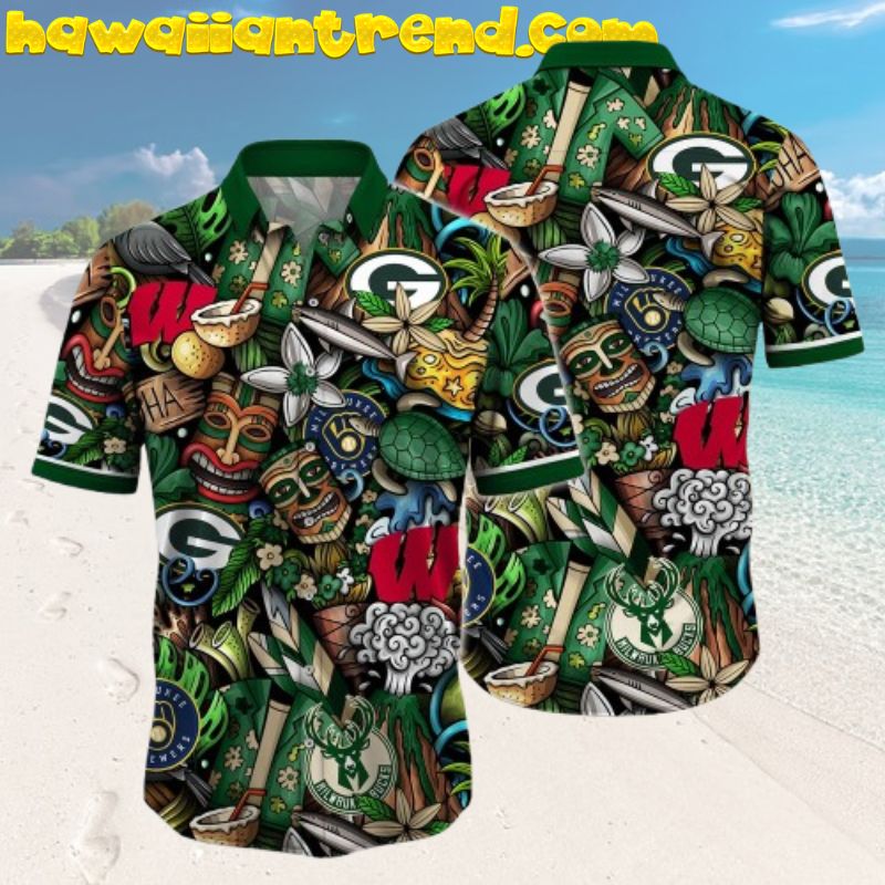 Milwaukee Brewers Tiki Tropical Summer Style Aloha Hawaiian Shirt