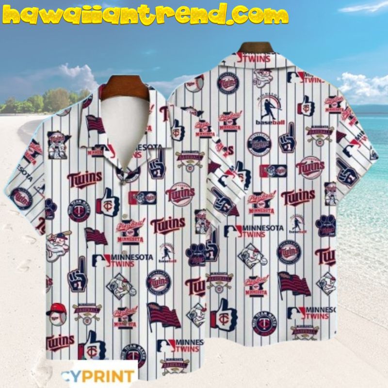 Minnesota Twins Iconic Icon 3D Printed Hawaiian Shirt For Men, Women
