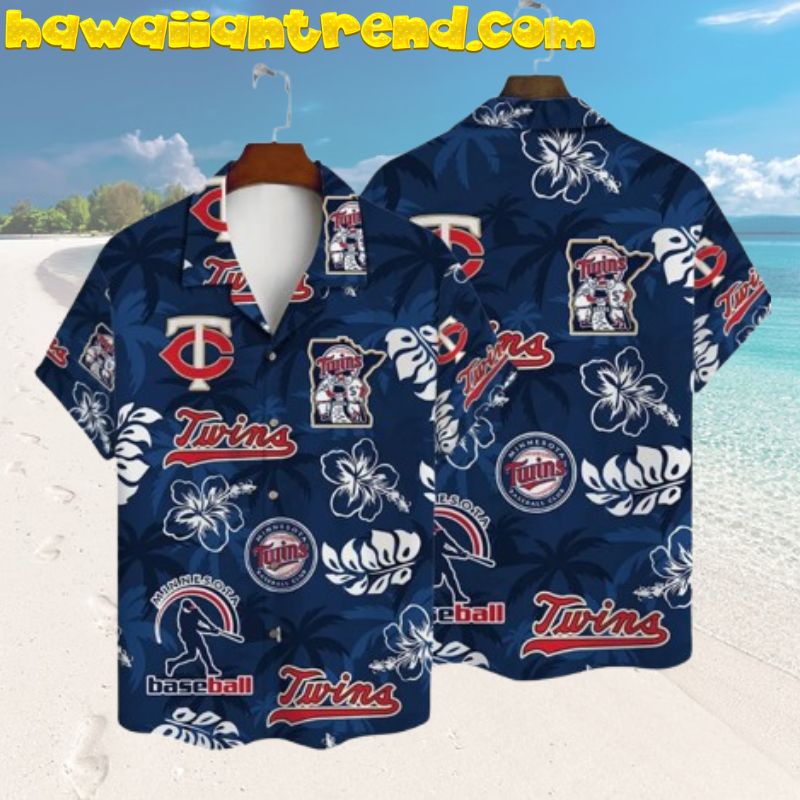 Minnesota Twins Logo Epic Player Aloha Hawaiian Shirt