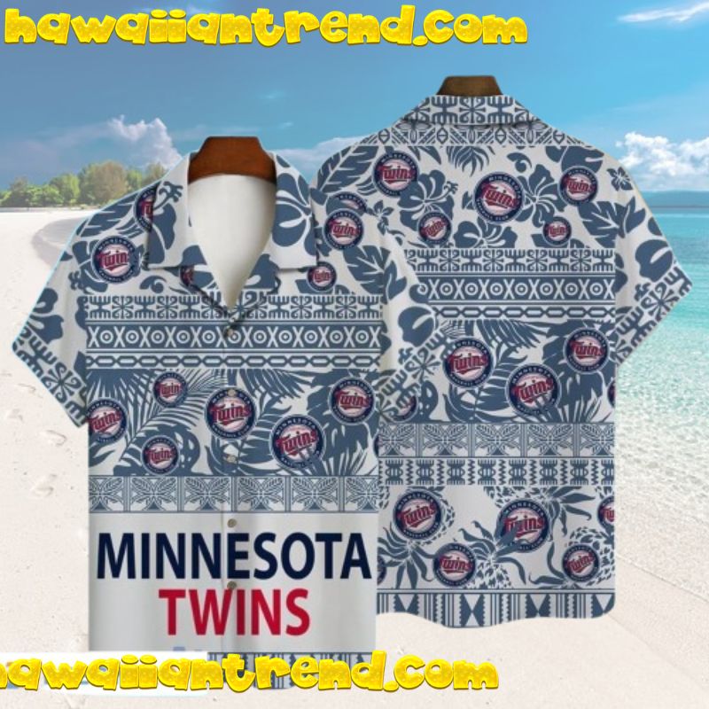 Minnesota Twins Logo Tropical Vintage Pattern Hawaiian Shirt For Men