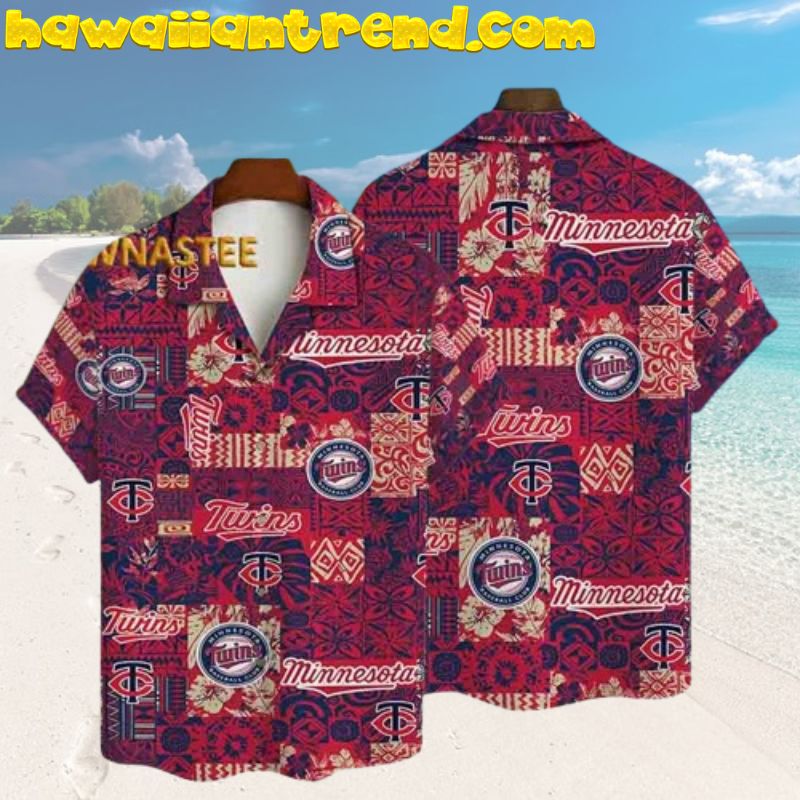 Minnesota Twins MLB Red Floral Vintage Summer Hawaiian Shirt