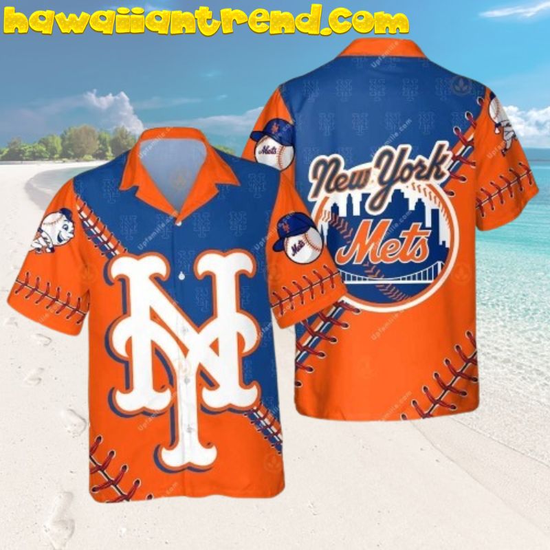 New York Mets 3D Ball Design Baseball Hawaiian Shirt For Men