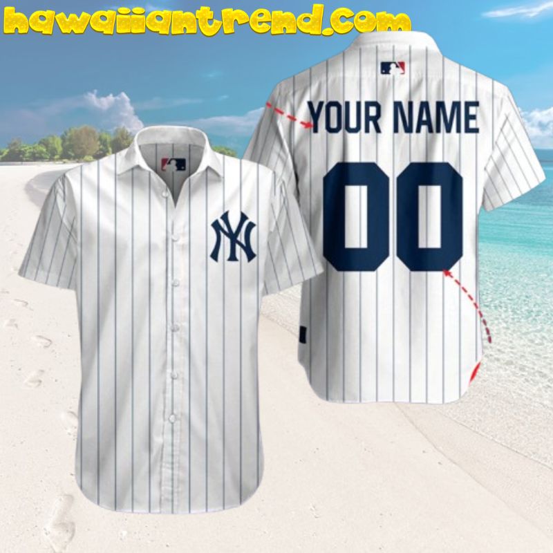 Custom Name Number New York Yankees Baseball Team Full Printing Hawaiian Shirt Style Jersey