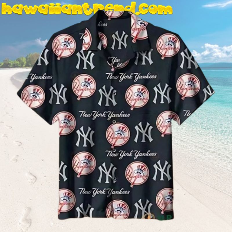 New York Yankees Classic Design Logo Seamless Aloha Hawaiian Shirt