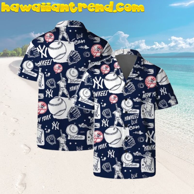 New York Yankees MLB The Best Team Sketch Hawaiian Shirt