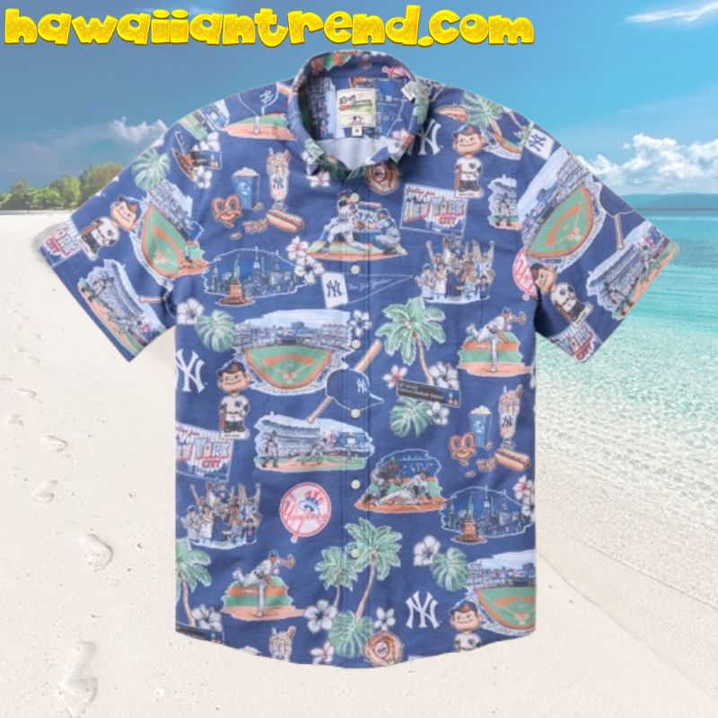 NEW YORK YANKEES Scenic Moment Player Stadium Cartoon Style Hawaiian Shirt