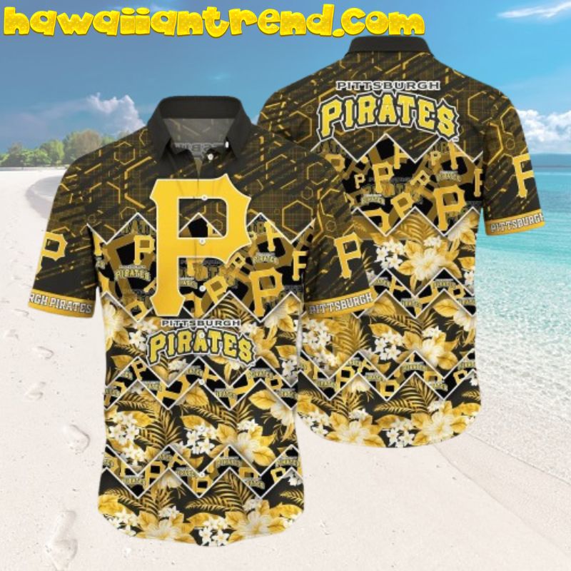 Pittsburgh Pirates 3D Seamless Floral Pattern Aloha Hawaiian Shirt And Shorts For Fan