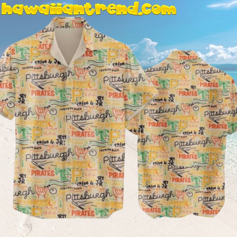 Pittsburgh Pirates Cartoon Art Design Holiday Night Hawaiian Shirt
