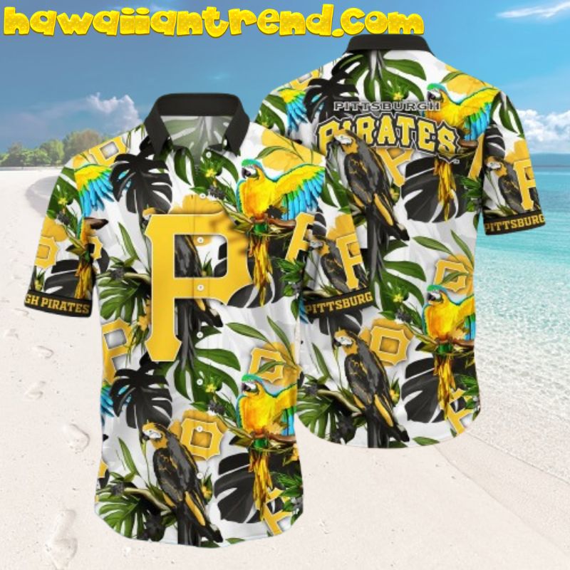 Pittsburgh Pirates MLB Tropical Forest Parrots Aloha Hawaiian Shirt
