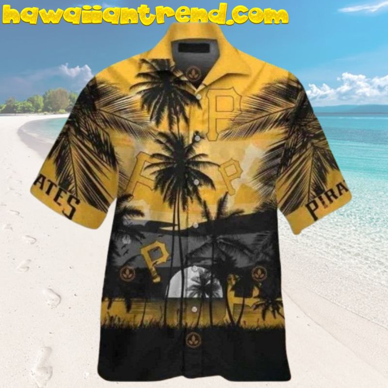 Pittsburgh Pirates Tropical Floral Logo Design Aloha Shirt For Men Women