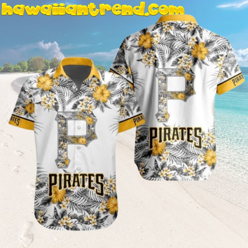 Pittsburgh Pirates Tropical Floral Logo Design Aloha Shirt For Men Women