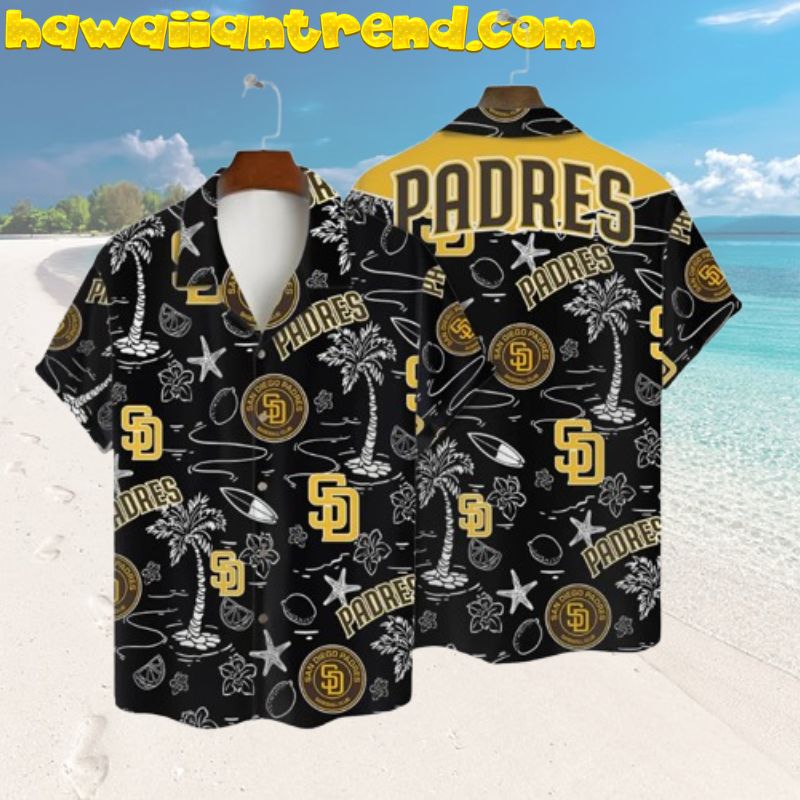 San Diego Padres Coastal Animal Black Hawaiian Shirt For Summer Day