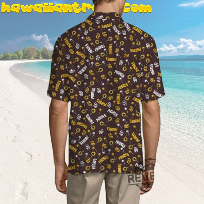 San Diego Padres Logo Design Hibiscus And Leaf Hawaiian Shirt For Fan This Summer