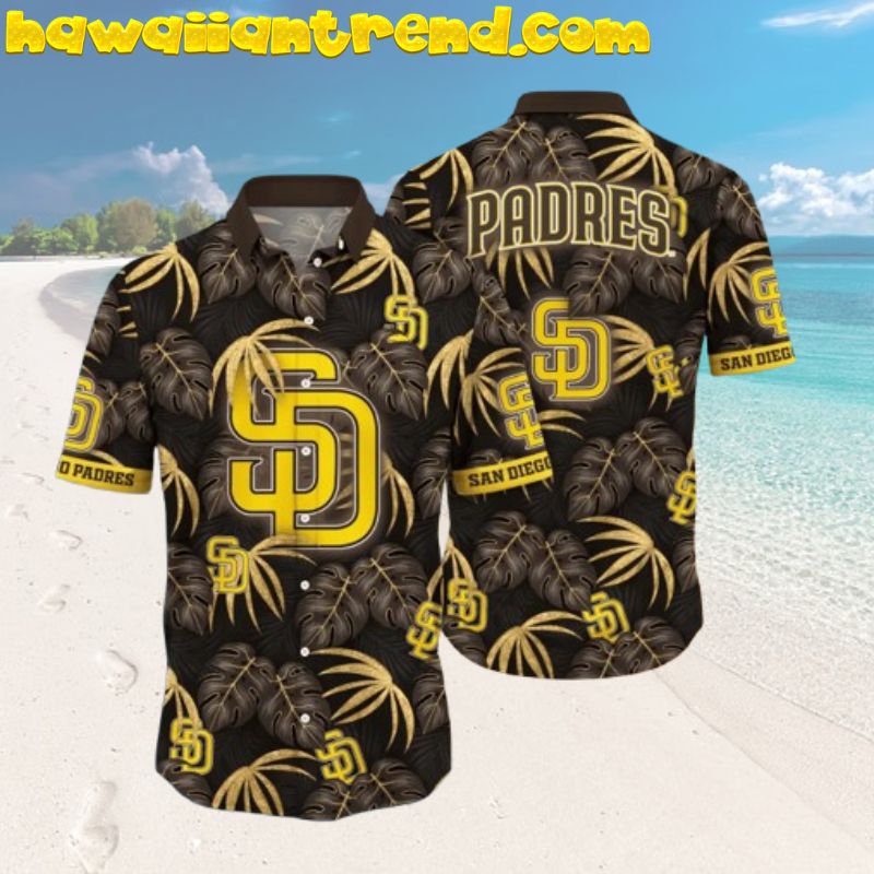 San Diego Padres Patriotic Design Hibiscus Aloha Hawaiian Shirt
