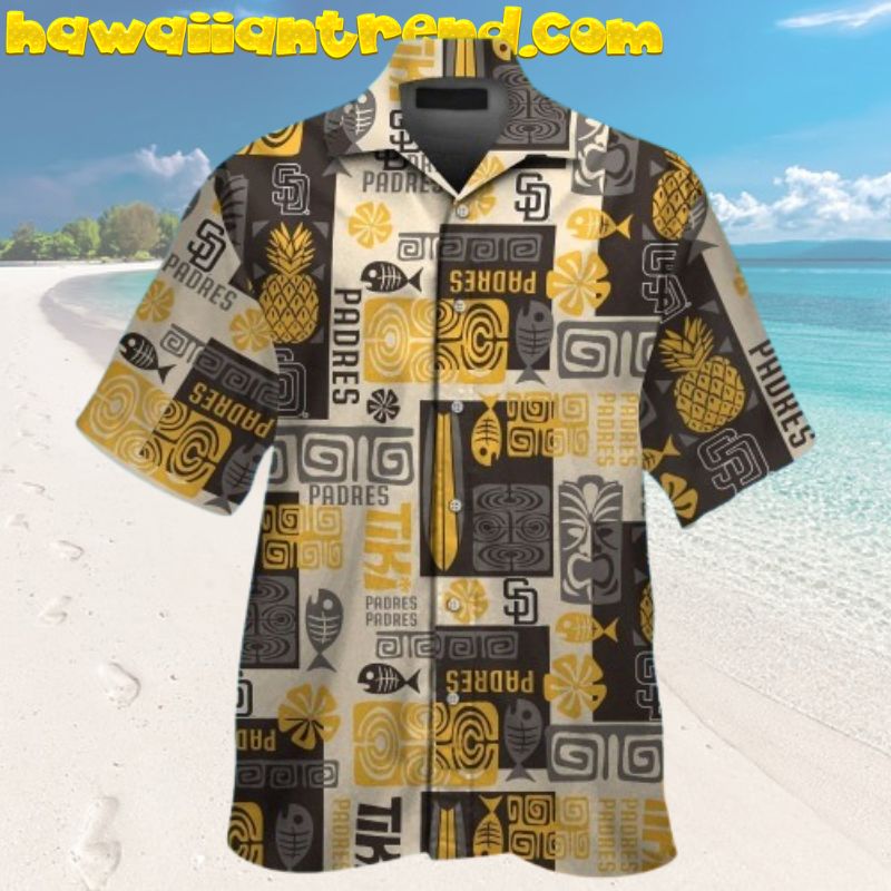 San Diego Padres Sunset On Palm Island Peace Day Hawaiian Shirt