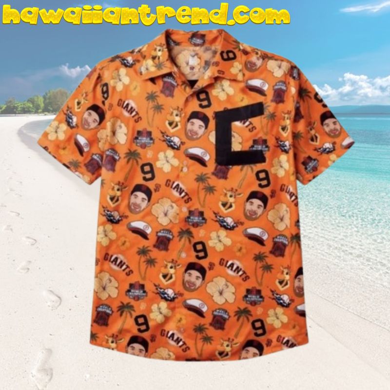 San Francisco Giants 2026 Brandon Belt Orange Theme Hawaiian Shirt