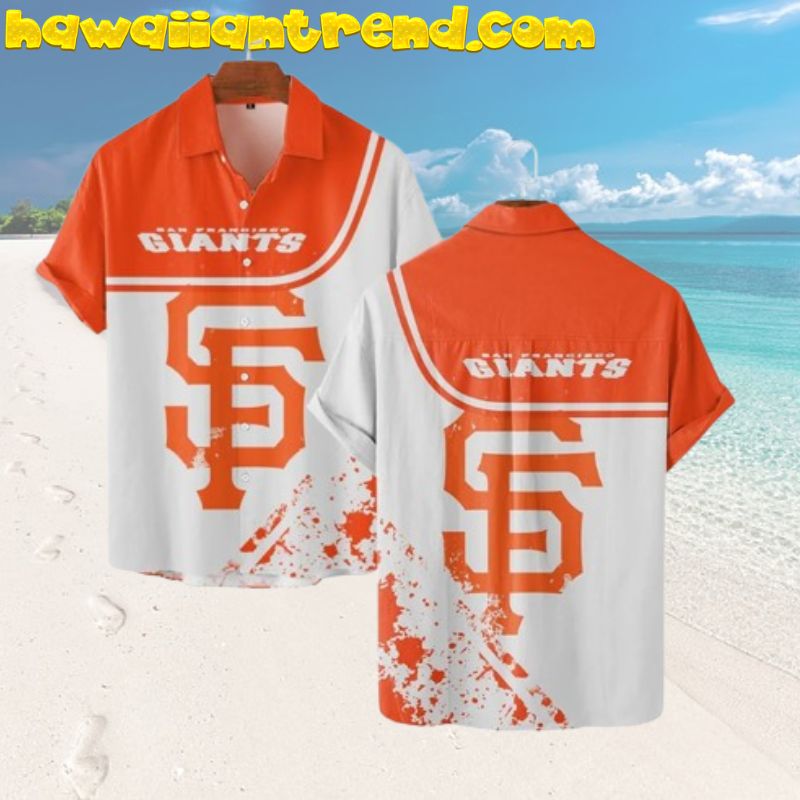 San Francisco Giants Classic Bold Logo Orange Hawaiian Shirt